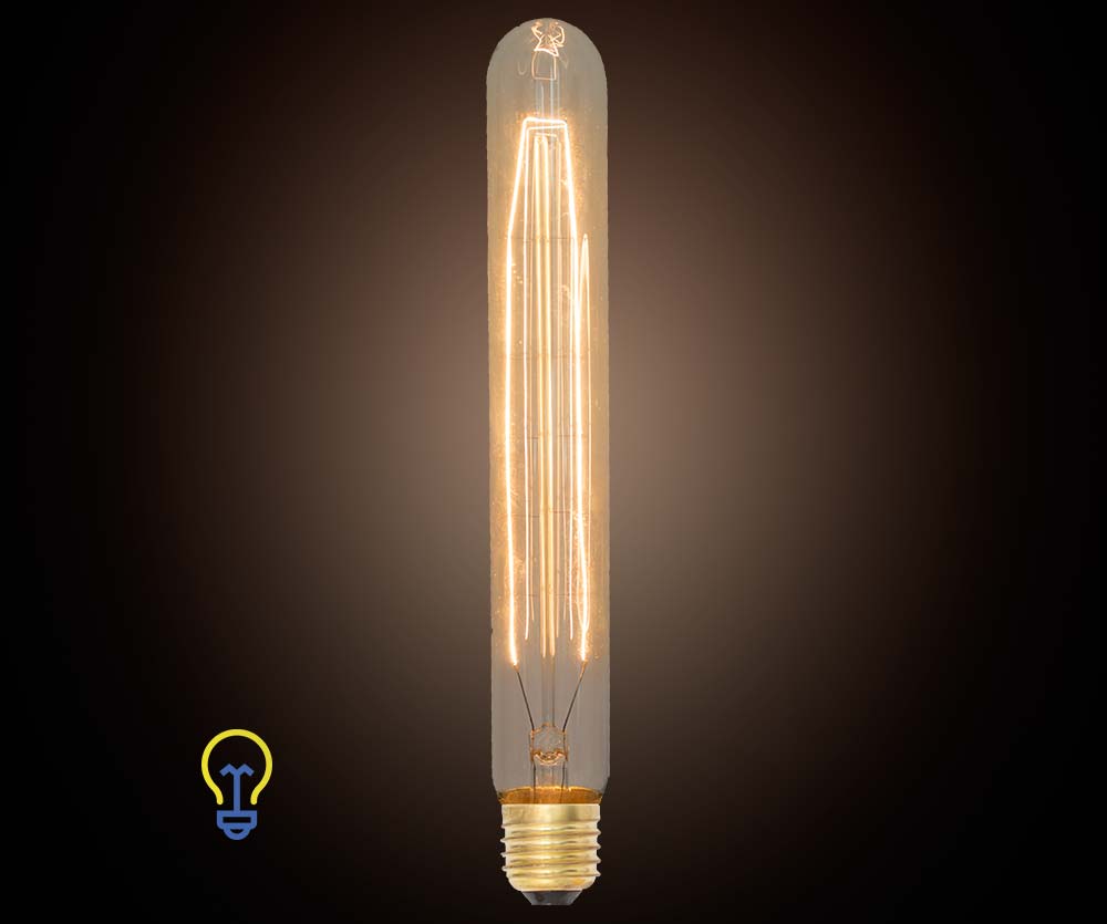 Echter Wonder optillen Kooldraadlamp Langwerpig Edison filament Gloeilamp Grote Fitting E27 -  123Lamponderdelen