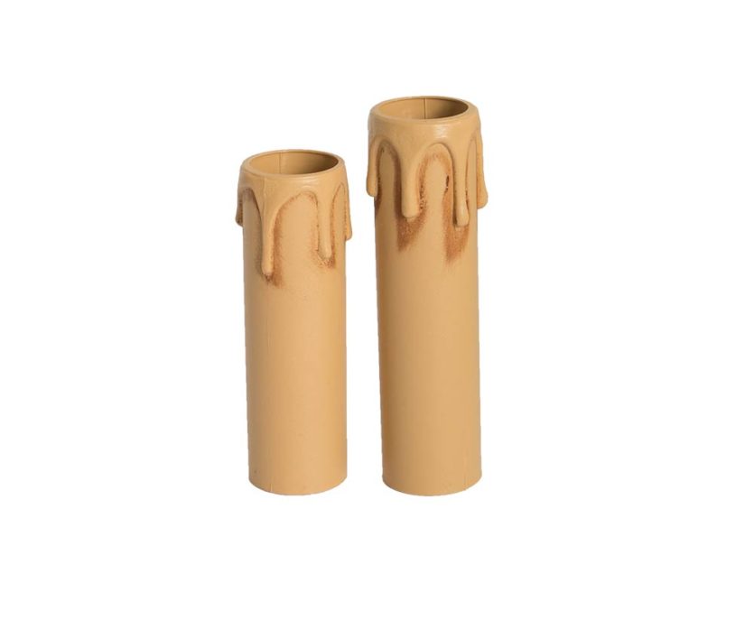 Plastic kaarshuls antiek bruin. Antiek bruine plastic hulzen geschikt voor een E14 kaarsfitting.