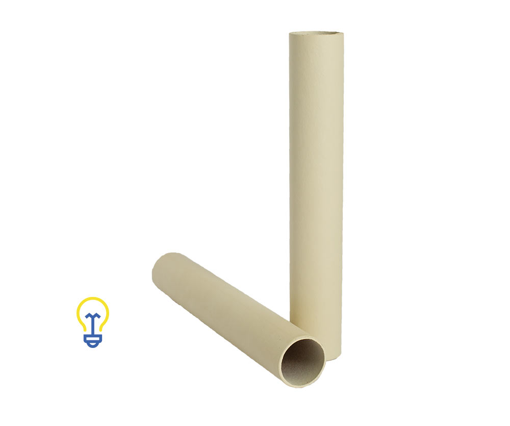 Kartonnen kaarshuls crème zonder druppel . Een kartonnen huls zonder druppel met een lengte van 170 mm, geschikt voor E14 kaarsfittingen op kroonluchters.