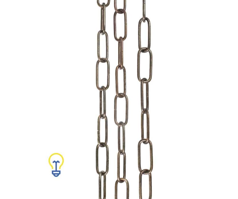 Gebronsde ketting reguliere schakel, voor het ophangen van kroonluchters en andere lampen