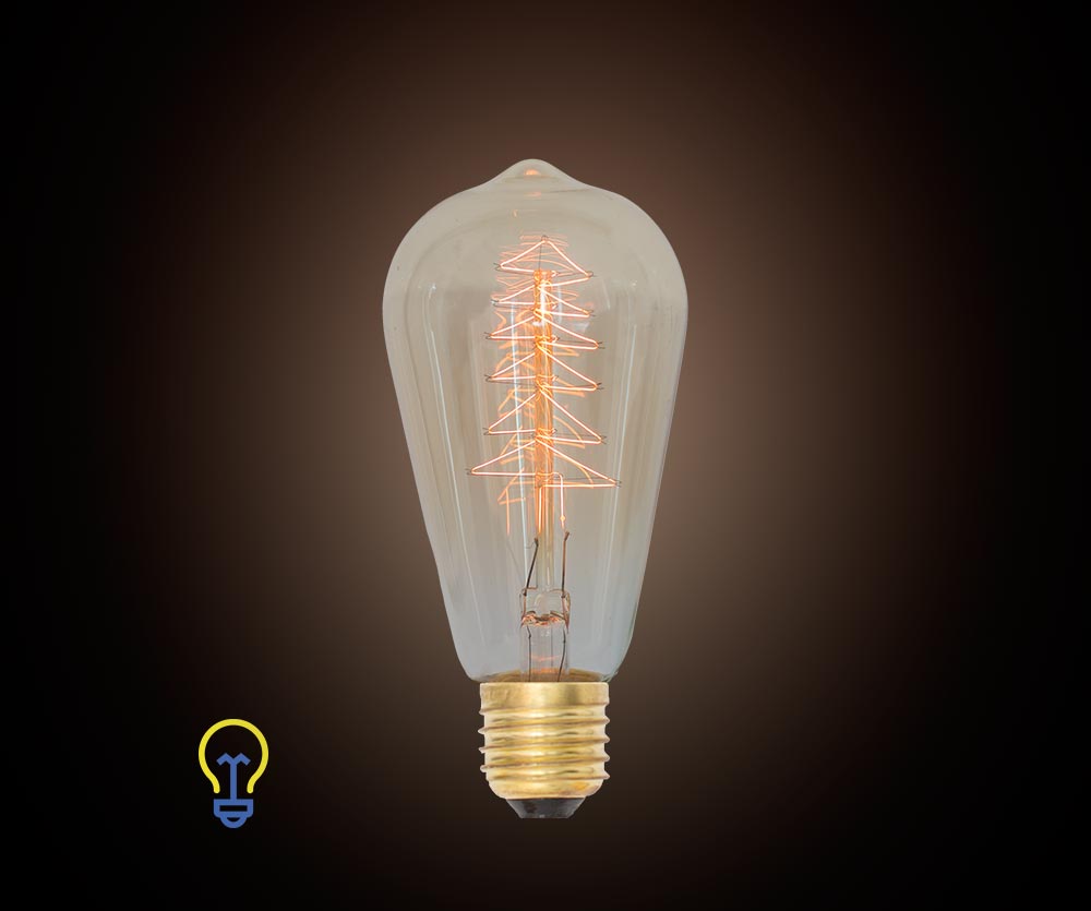 schandaal omroeper uitlijning Kooldraadlamp Gloeilamp Edison Filament E27 Grote Fitting -  123Lamponderdelen