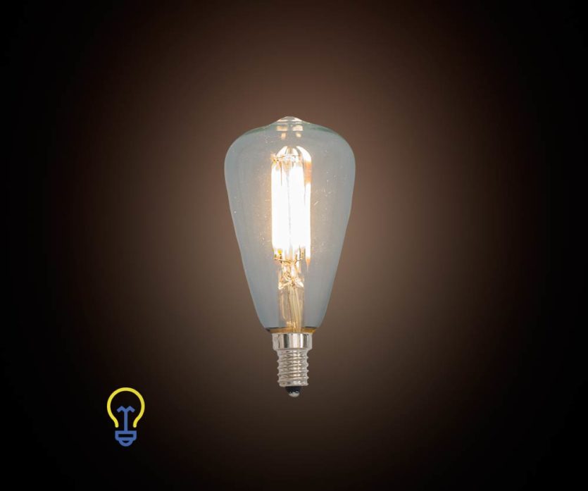 E14 led-lamp Filament Edison Kooldraad Kleine Fitting 3 Watt | 2200 K dimbaar | Warme led-lampen en filament bulbs kleine fitting E14.