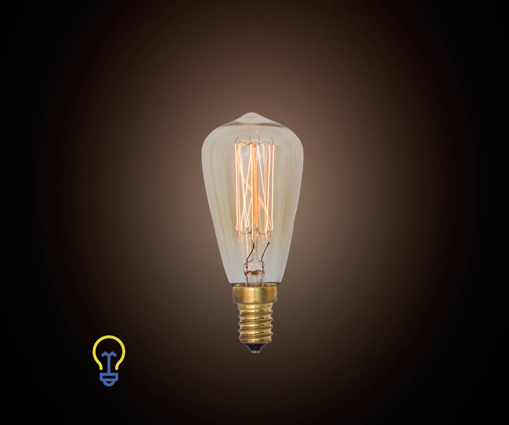 Kooldraadlamp Gloeilamp Edison Filament E14 kleine fitting - Afbeelding 2
