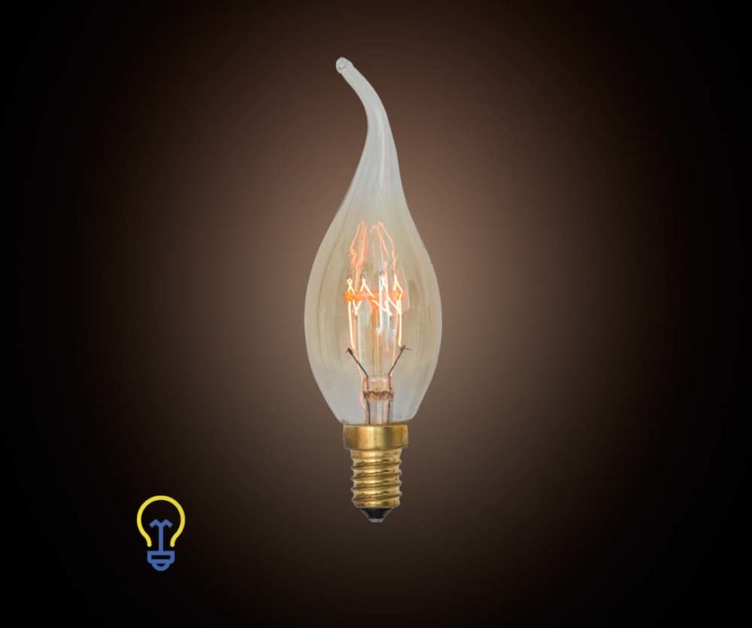 Kooldraadlamp kaars tipkaars Filament Bulb Gloeidraad E14 Kleine Fitting Edison