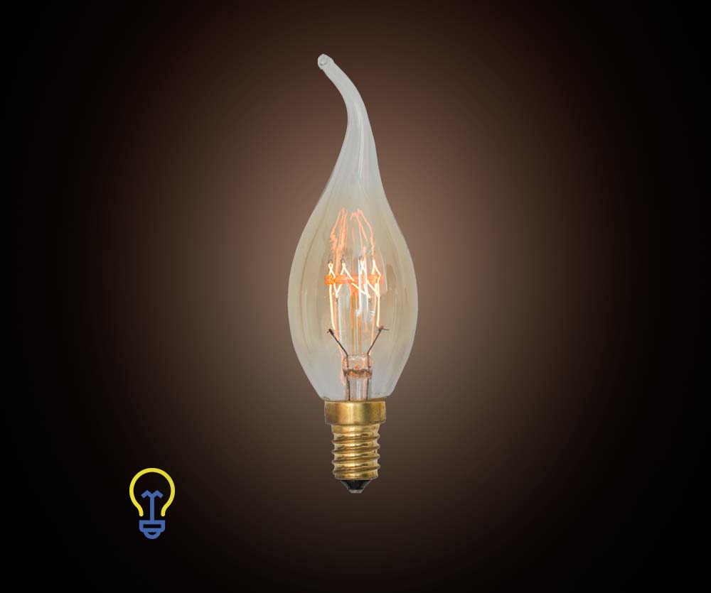 Kooldraadlamp kaars tipkaars Filament Bulb Gloeidraad E14 Kleine Fitting Edison