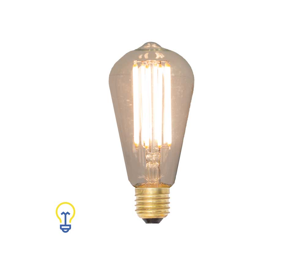 LedLamp Filament Kooldraad Grote fitting 2200K Peervorm Edison bulb
