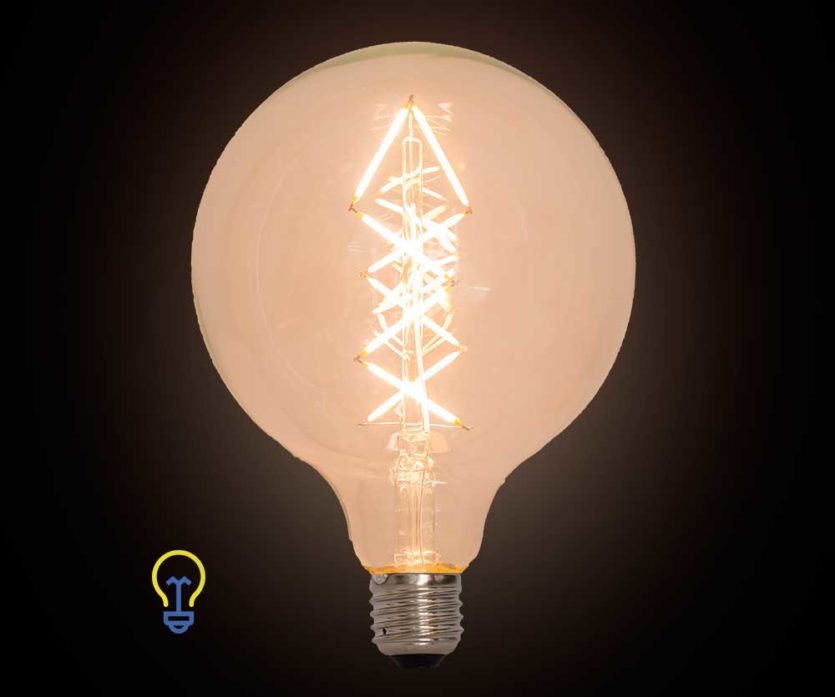 LedLamp Filament Kooldraad Grote fitting | Grote ronde bol 125 mm 2200K