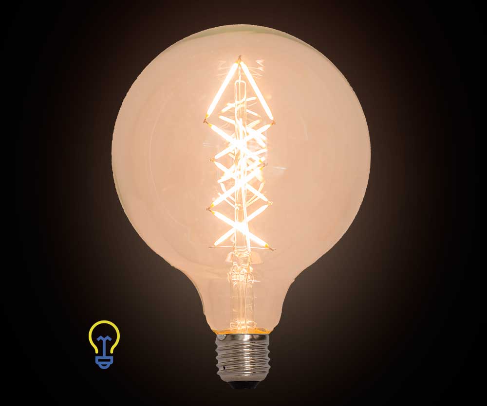 LedLamp Filament Kooldraad Grote fitting | Grote ronde bol 125 mm 2200K